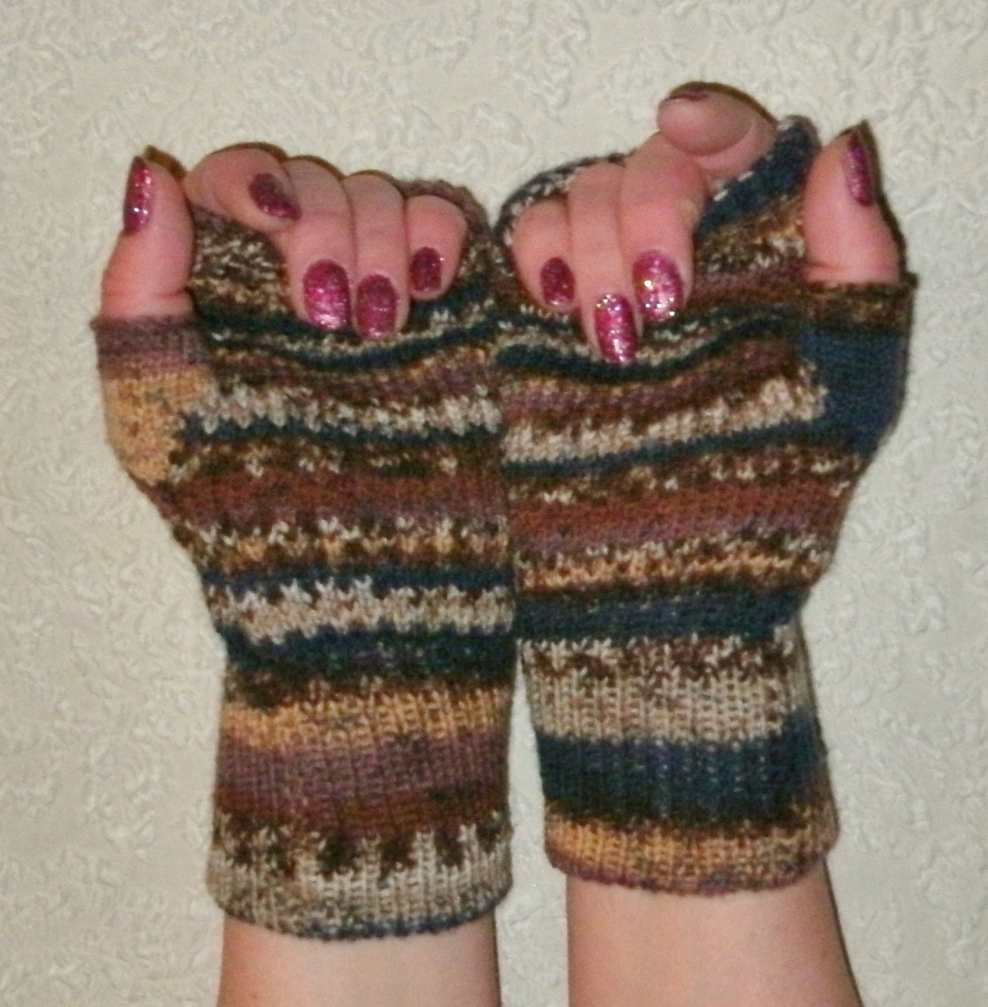 Fingerless Gloves Made from Merino wool and nylon