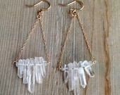 Rock Quartz Stone Fringe Earrings