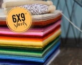 Wool blend felt: 10 6x9" sheets (choose your own colors)