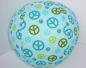 BALLOON BUDDIES, Peace Signs, balloon ball, blue, turquoise, aqua, fabric, balloon cover, balloon, ball, toy girl, fun toy, etsykids team