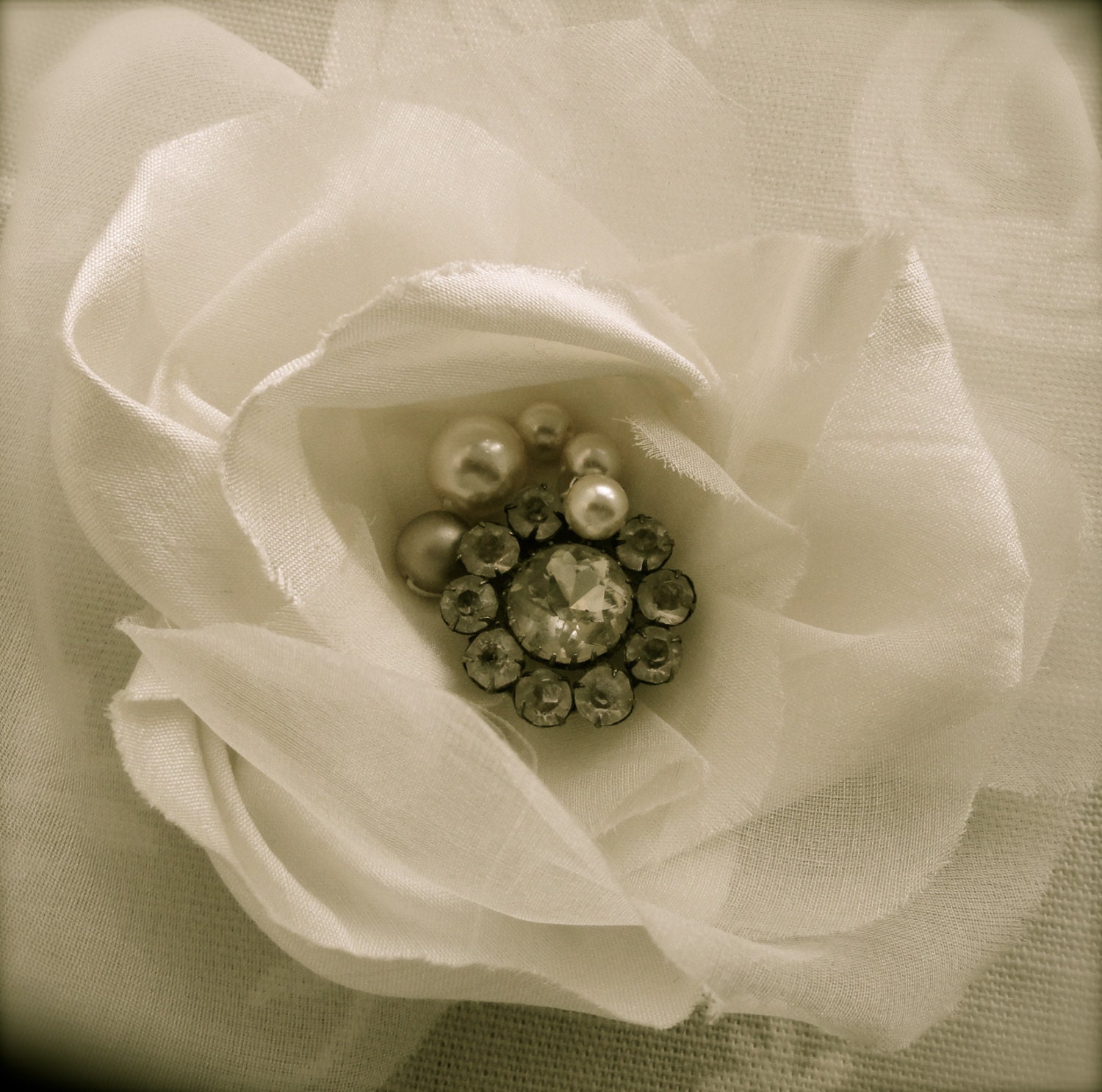Silk flower corsage with hair clip or brooch pin