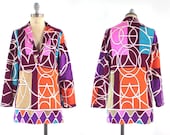 60s Tunic Shirt . Beach Mini  Psychedelic . Retro Mod . Small