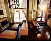 Intimate dining table made with reclaimed wood 72" l x 24" w x 30" tall, 2.5" thick wood
