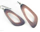 Copper Empty Triangle Earrings