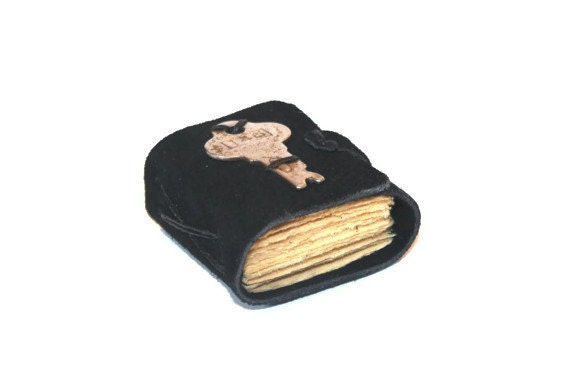 Little Black Leather Journal with Vintage Key and Closure