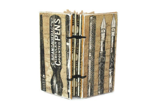 Small Vintage Fountain Pen Coptic Journal