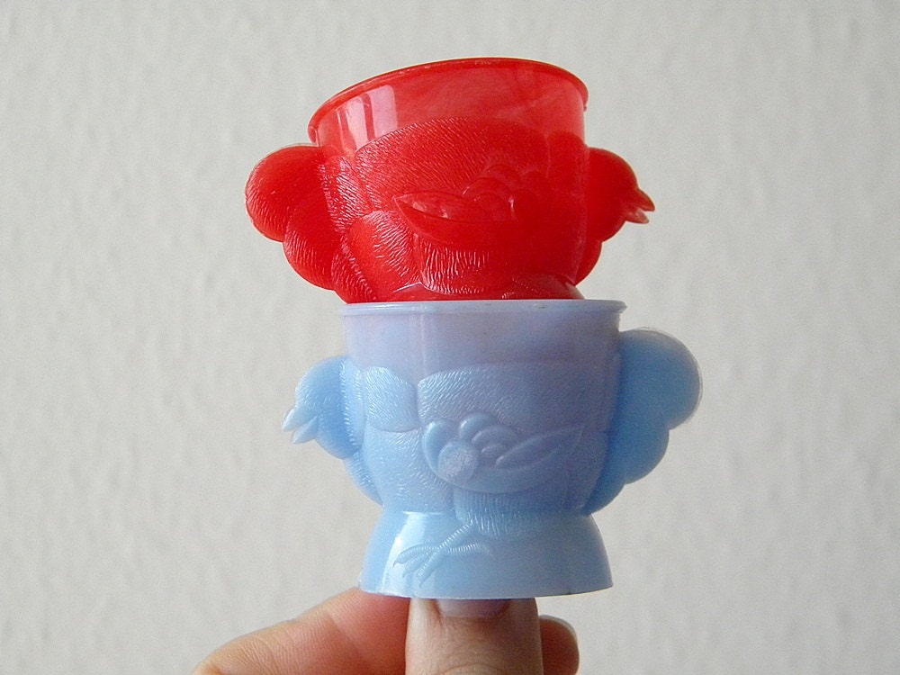 7egg cups  vintage colourful egg cups