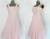 1960s Pink Rockabilly Sundress Vintage Summer Feminine Flirt