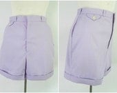 Vintage Lavender Shorts Pleated High Waisted Unisex Luettgens Limited Pastel Resort Wear