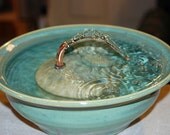 Cat Drinnking Fountain, Handmade, Foodsafe -  "Totoise Serene" - 9 Plus Inch Diameter