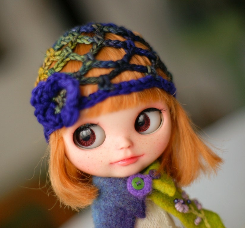 40% OFF Sale Lace Hat Blythe Multicolor Hat OOAK Blythe Hat for Blythe Outfit Blythe Pinup Hair Snood Hat