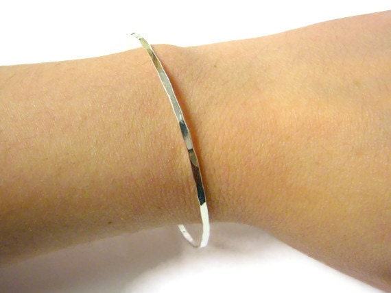 Sterling silver bangle bracelet Hammered Silver bangle sterling silver bracelet stacking bangle layering bracelet