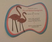 Double Pink Flamingo Party Invitation (birthday)