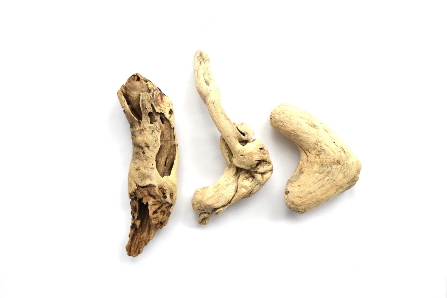 3 Unique Driftwood pieces for craft projects, aquarium or home decor
