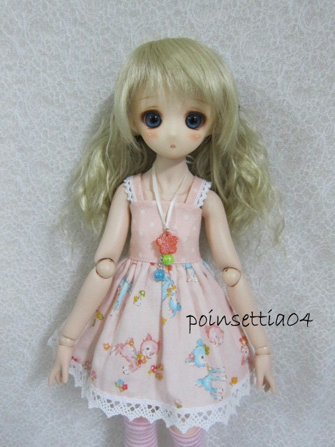 Mini Super Dollfie MSD Mini Dollfie Dream MDD Summer Dress Set - Pink