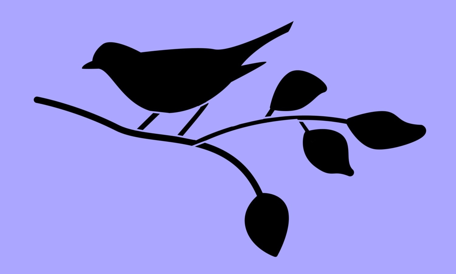 STENCIL Bird on Branch Silhouette 8x4.8 by ArtisticStencils