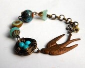Birds Nest Bracelet-Mother Bird Bracelet-Pregnancy Jewelry