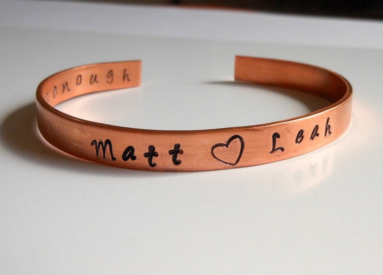 Copper Stamped Bracelet-Personalized Jewelry-Love Bracelet-Copper Stamped Bracelet