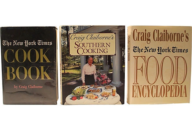 Set of 3 Craig Claiborne Cookbooks - "New York Times Cook Book", "Southern Cooking", "Food Encyclopedia"