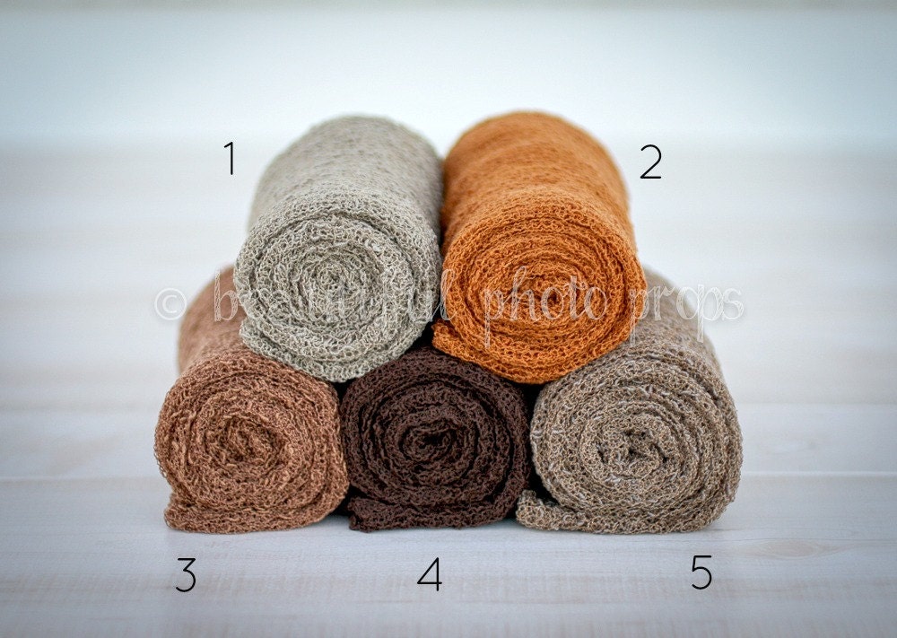 Stretch Knit Wraps in Brown Tones
