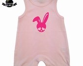 PINK BUNNY - baby overall -summer romper