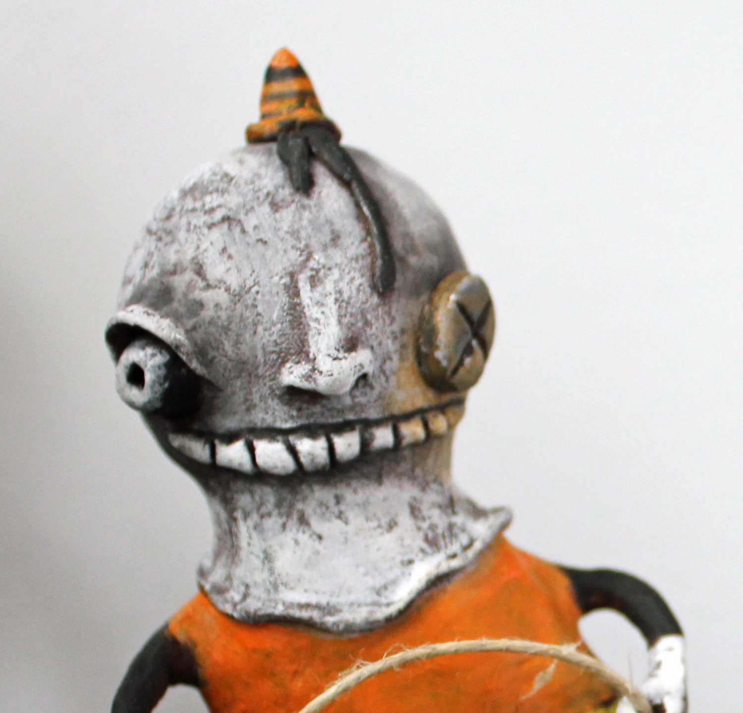 OOAK Original Folk Art Doll Primitive Halloween Masked Trickster Ugly Goth Steampunk