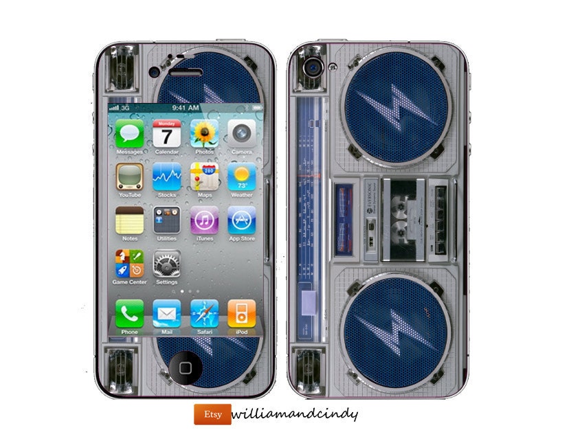 iphone 5 4/4s Skin Cover - Boombox - ghetto blaster