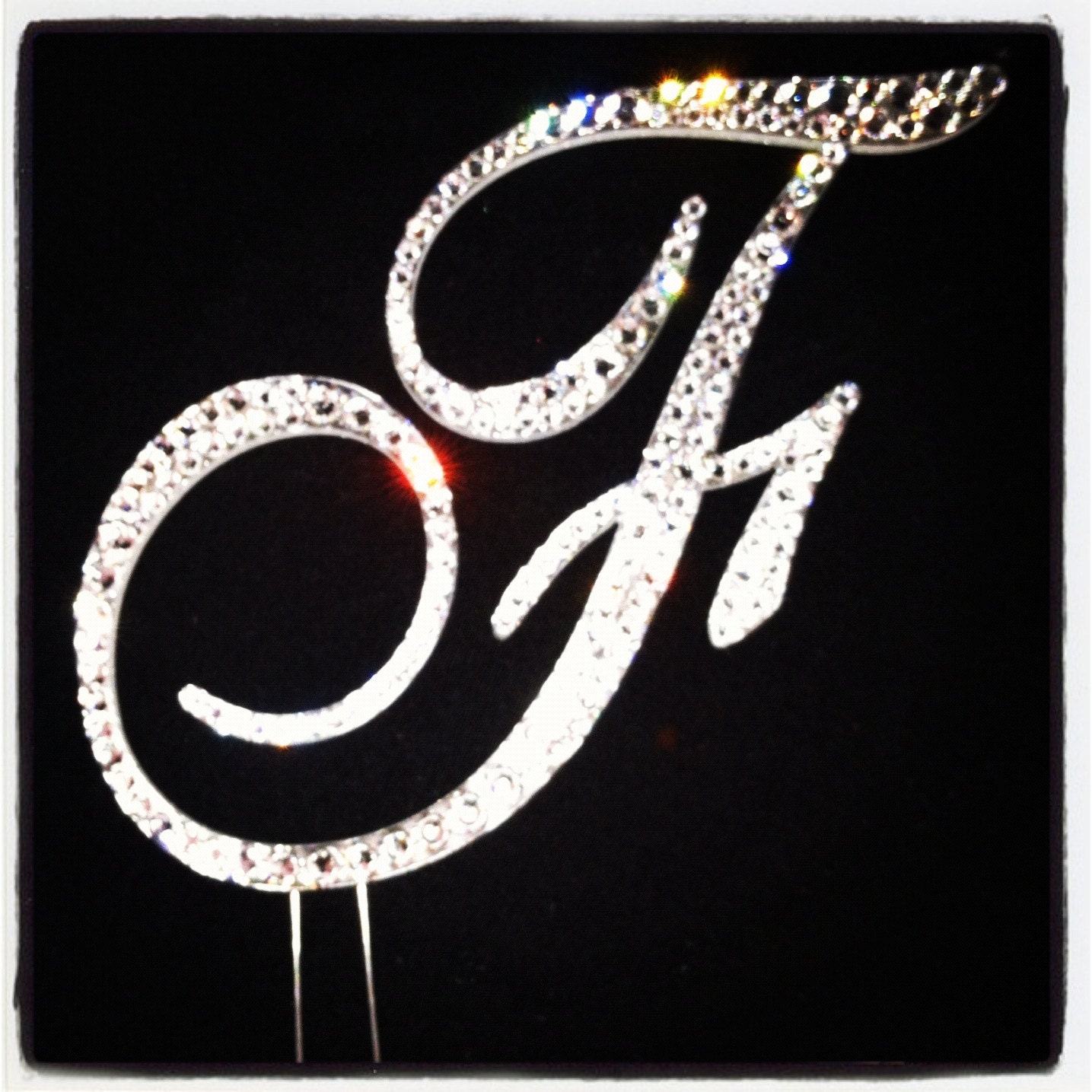 Letter F Swarovski Cake topper 
