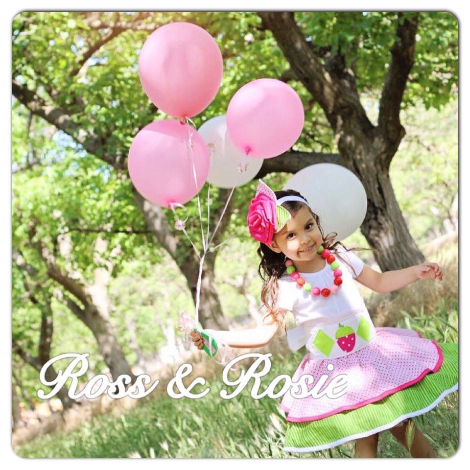 Strawberry Shortcake inspired Dress Up Costume Apron, Half Apron style... Made to Order