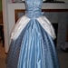 Stunning Cinderella Gown dress blue and silver swirl with white dupioni Custom Adult Size 2 4 6 8 10 12 14