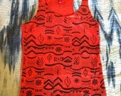 Graphic Print Vest, Neon Orange