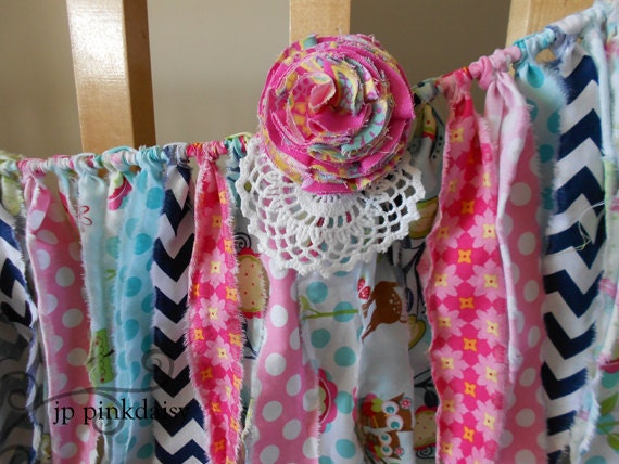 Fabric Flower Ruffle Clip /Use as hair clip/ Custom Add On- you pick your color /DOES NOT INCLUDE a Vintage Fabric Rag Garland