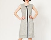 30% OFF - 1960s Dress - 60s Dress - Black & White Tuxedo Dress