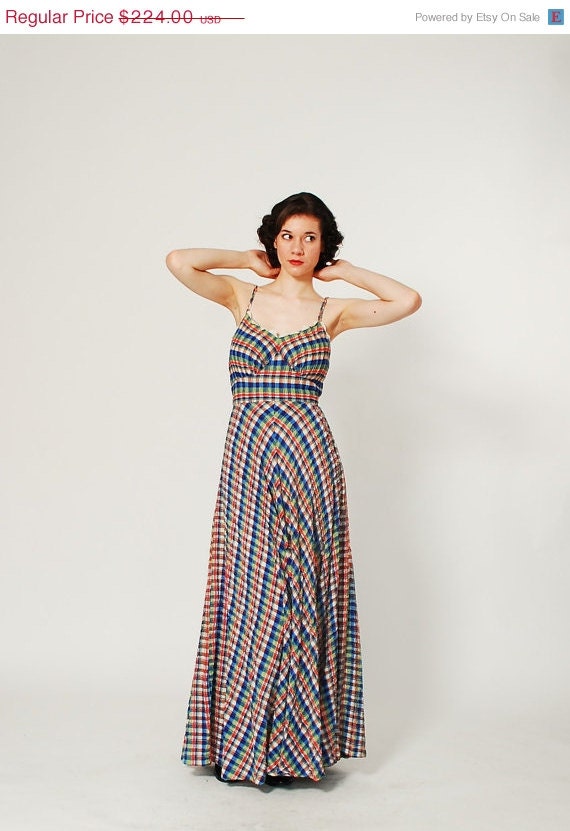 30% OFF - 1930s Dress - 30s Dress - Seersucker Picnic Plaid