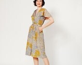 30% OFF - 40s Silk Dress - 1940s Dress - The Floral Blueprint