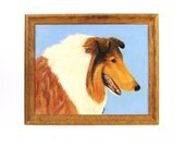 vintage original collie painting -- "BUTTONS"