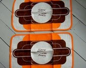 Early 1970's orange and brown Neo - Deco place mats