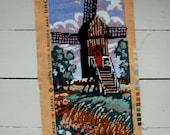 Vintage windmill needlepoint tapestry
