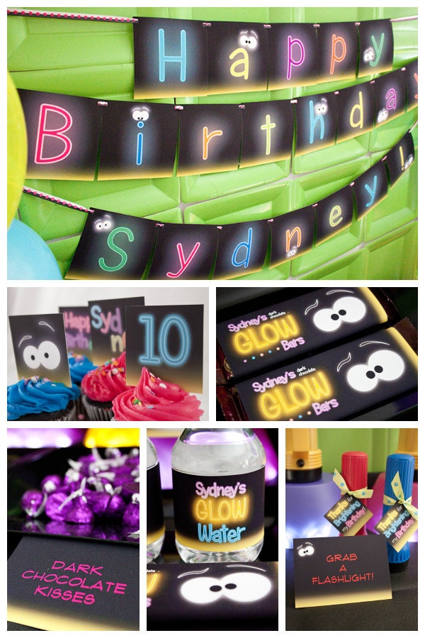 GLOW in the DARK Collection - Printable Party Décor