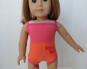Bathing Suit with embroidered Beach Bum for 18 inch or American Girl Doll size