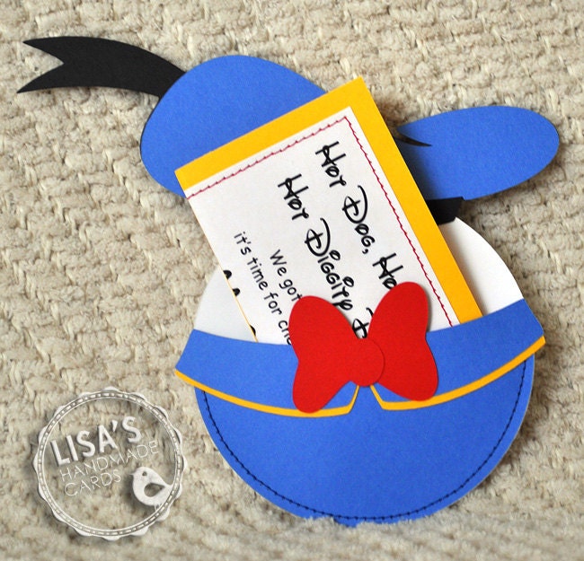 Custom Donald Duck Birthday Invitations Handmade by Lisa