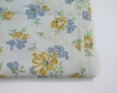 1930s 1940s Dress Fabric Floral Stripe Cotton