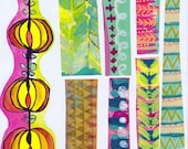 border stripes art journal collage sheet