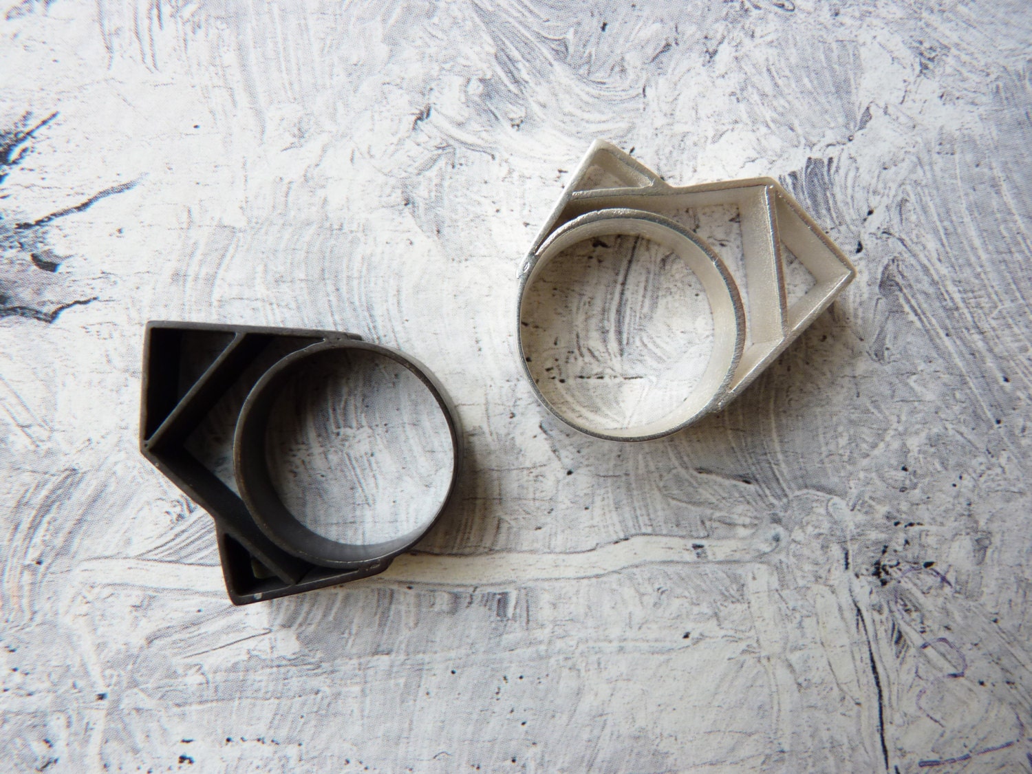 RING sterling silver contemporary jewelry geometric - Angular Collection