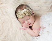 baby headband, baptism headband, newborn photography prop, infant headband, flower girl hair accessories