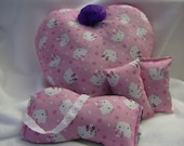 Hello Kitty Lavender Scented Heart Shaped Pillow, Sleep Mask, and Sachet Set, Handmade, Organic French Lavender