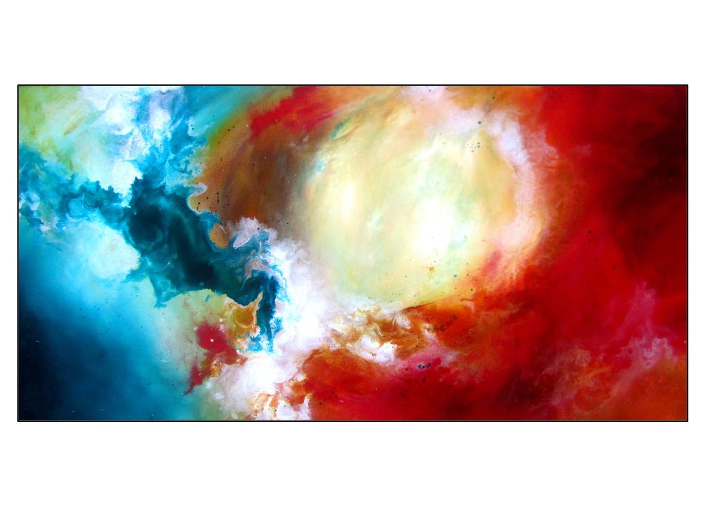15% OFF Fine Art SALE. Red Blue Abstract Art. Original Painting. 24x48. Title"Conviction" by RSchoeffel
