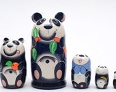 Panda Nesting doll stacking dolls matryoshka babushka russian dolls set of 5 free shipping