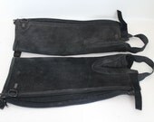 Black suede knee high riding chaps size M