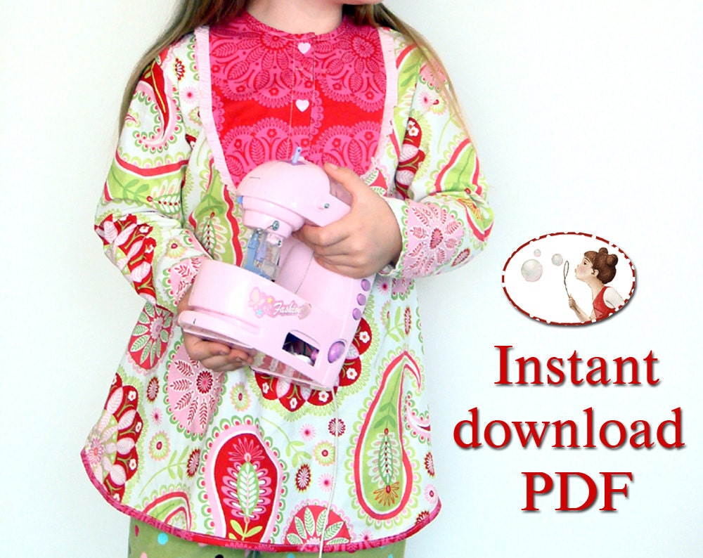 Boho toddler tunic - pdf Sewing pattern and picture tutorial - baby, toddler, kid - sizes 12-18M to 6T - 86EU to 116Eu